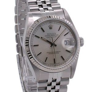 Rolex Datejust Ladies Watch 18k White Gold & SS Silver Index Jubilee 68274 31mm